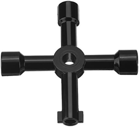 Durable Black Utility Key - 4-Way Zinc Multi-Functional Tool for Home & Office