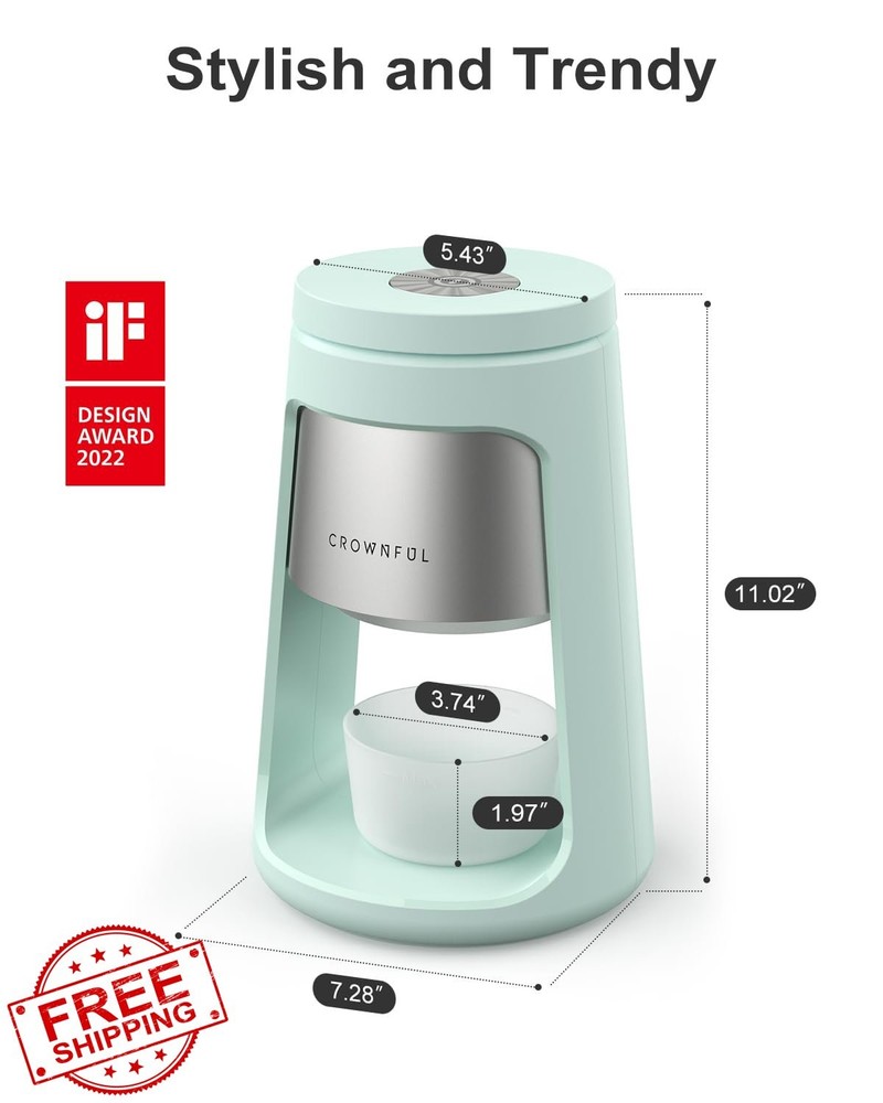 CROWNFUL Shaved Ice Machine Snow Cone Maker 2 Ice Cups Home Use