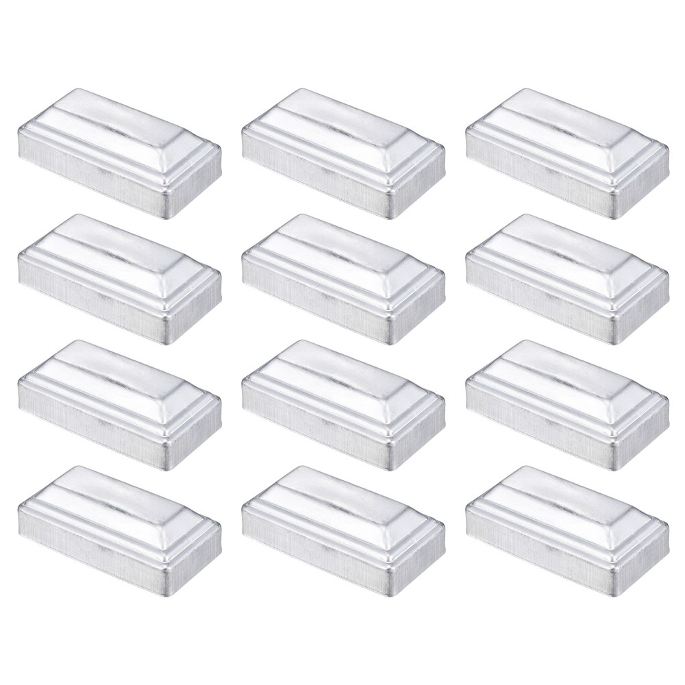 12Pcs Fence Post Cap, Galvanized Deck Post Caps Fit 3.2" x 1.6" Pipe, Silver