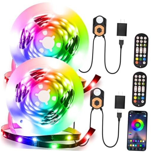 Motion Sensor LED Light Strip 19.68ft 3M*2 Sets Under Bed 19.68 ft/6M 2 Set