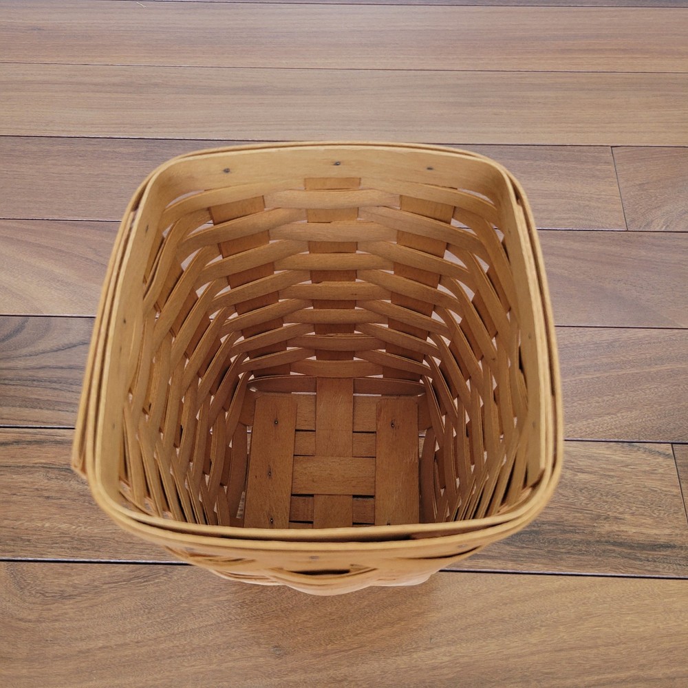 Longaberger Medium Spoon Basket Vintage 1997, Blue Plaid liner (Threadbare)
