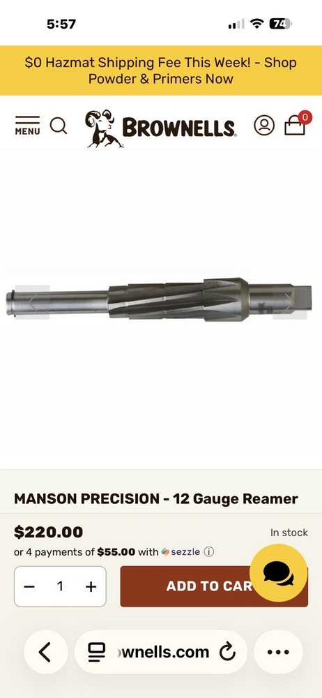 Sleeve Reamer Brownells /Nuline