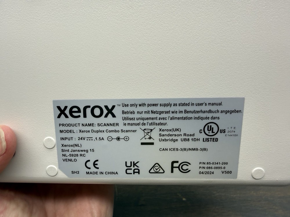 Xerox Duplex Combo Document Scanner With Power Cord TESTED WORKING! E5749B
