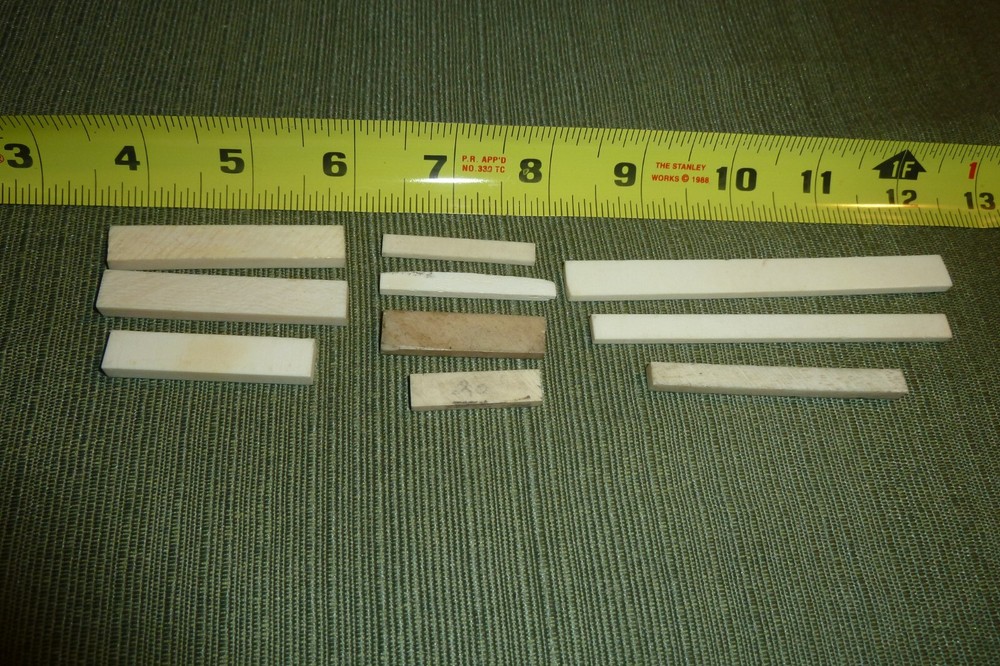 Assorted Older Used Vintage Guitar Bone Nut Blanks - Item TE