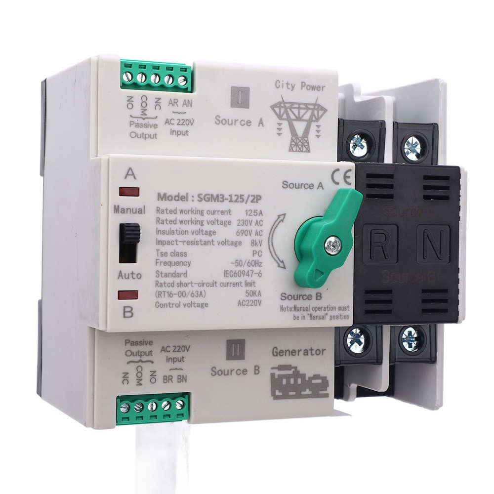 125A Double Power Automatic Transfer Switch For Generator Excellent