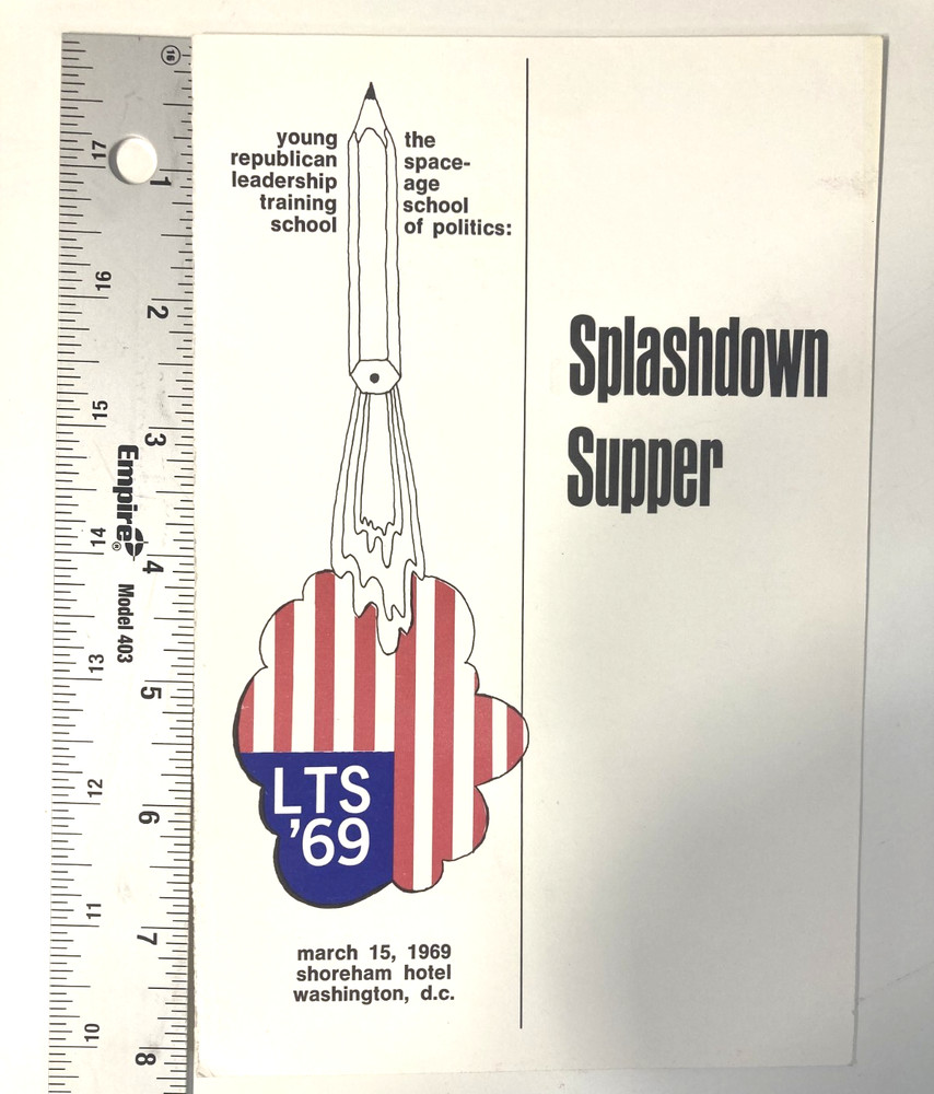 1969 Young Republicans Leadership Training School Splashdown Supper Prog.