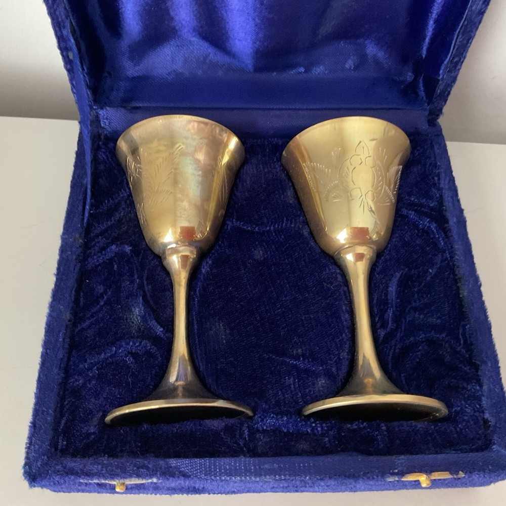 Vintage Boxed Small Goblets EPNS