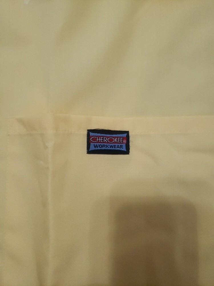 Unisex Cherokee Size Medium Yellow Long Sleeve Scrub Top