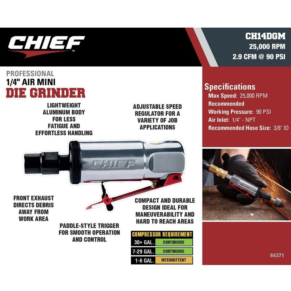 Air 1/4 In. Professional Mini Air Die Grinder