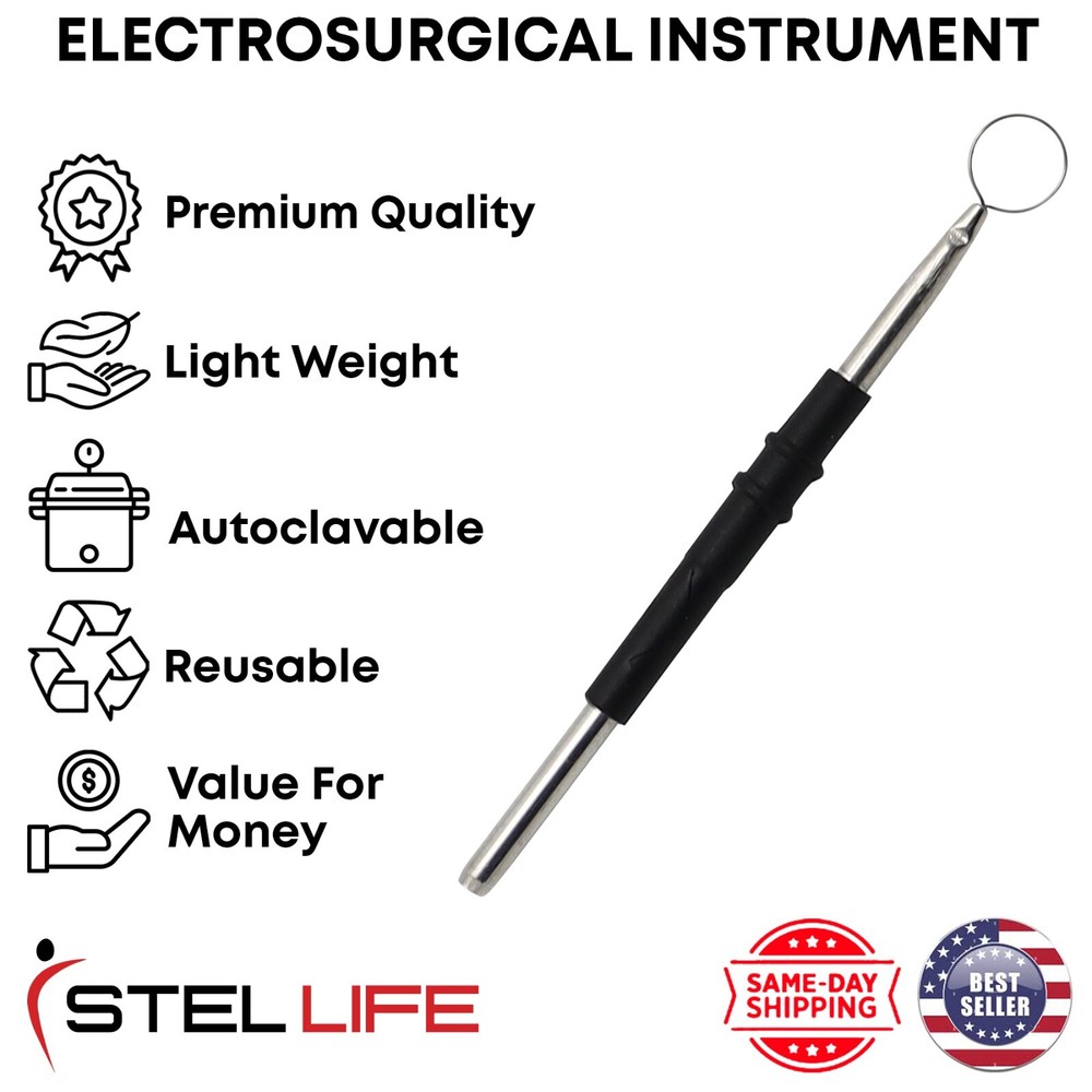 Electrosurgical Reusable Loop Electrodes 1/4" Loop Electrode Standard Shaft