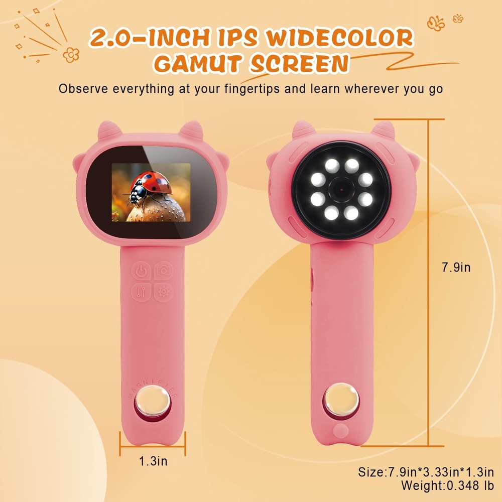 Microscope for - 2.4" Screen Mini Pocket Handheld Microscope for Toddlers-STE...