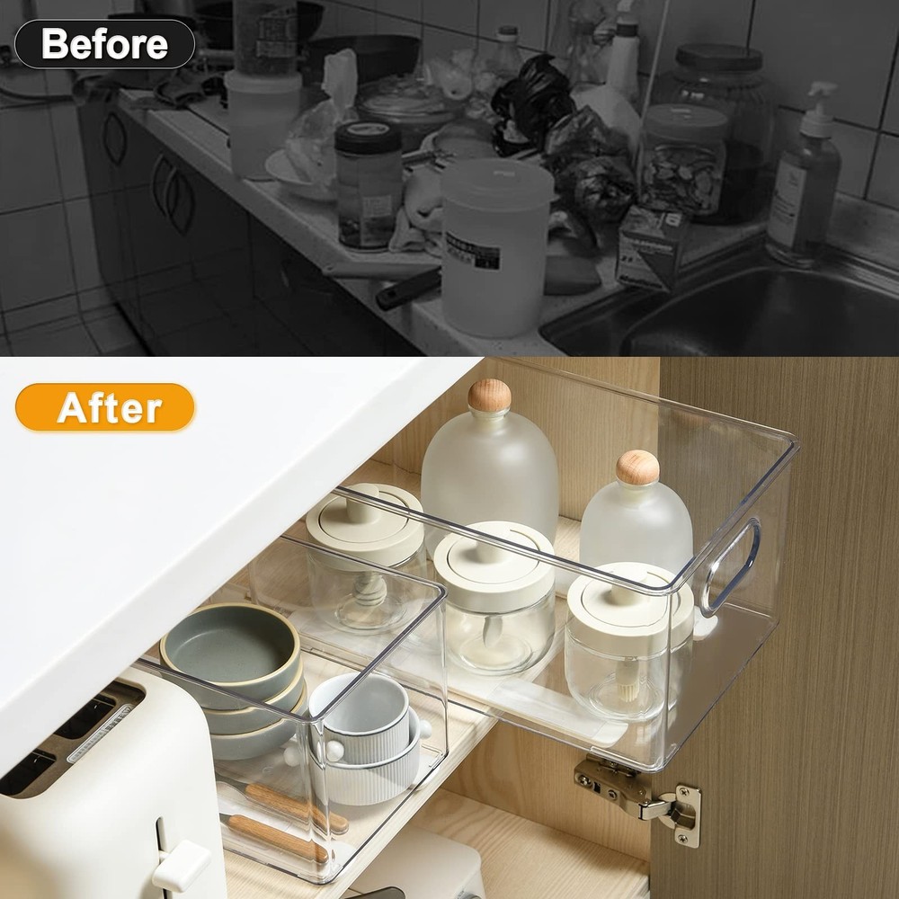 8 PCS Pull Out Rail for Baskets or Bins.Storage and Organization Accessories ...