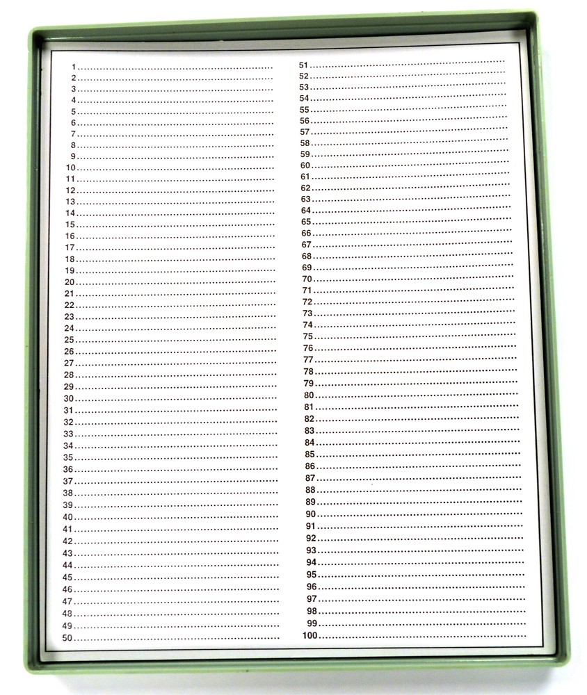 Microscope Slide Box, Polystyrene, Holds 100 75mm x 25mm slides