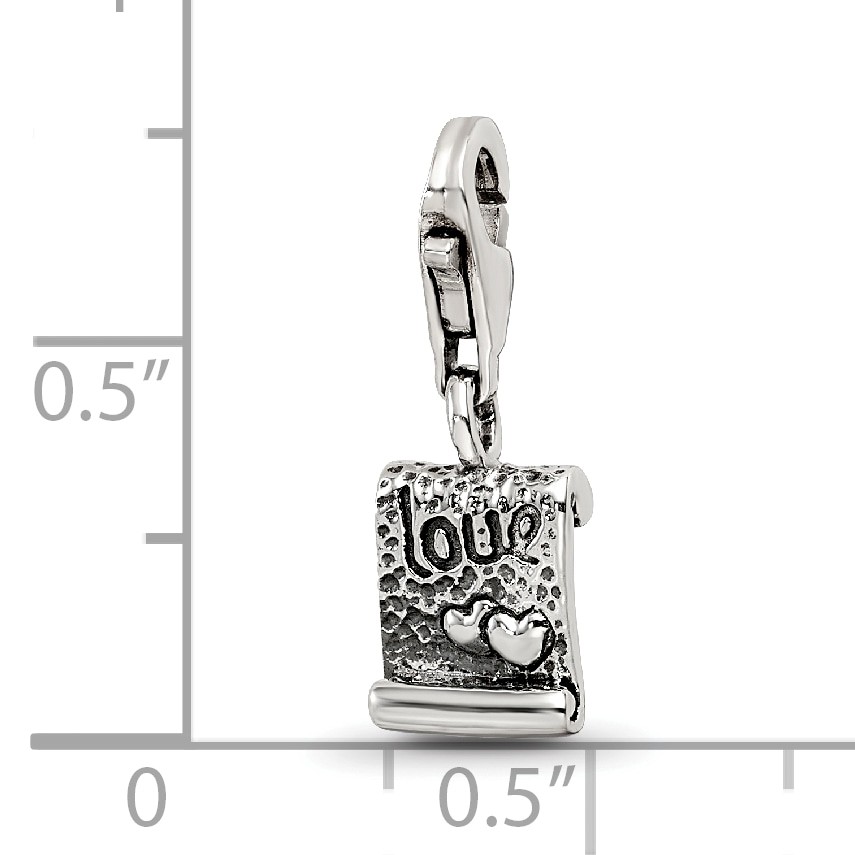 Silver Reflections Love Note Click-on for Bead QRS559