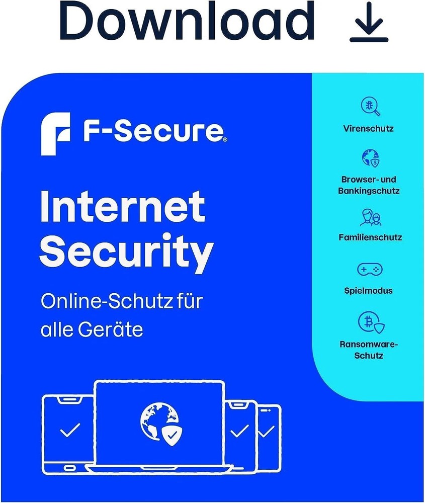 F-Secure Internet Security (SAFE) 3 Devices 2 Years - Email Key ESD