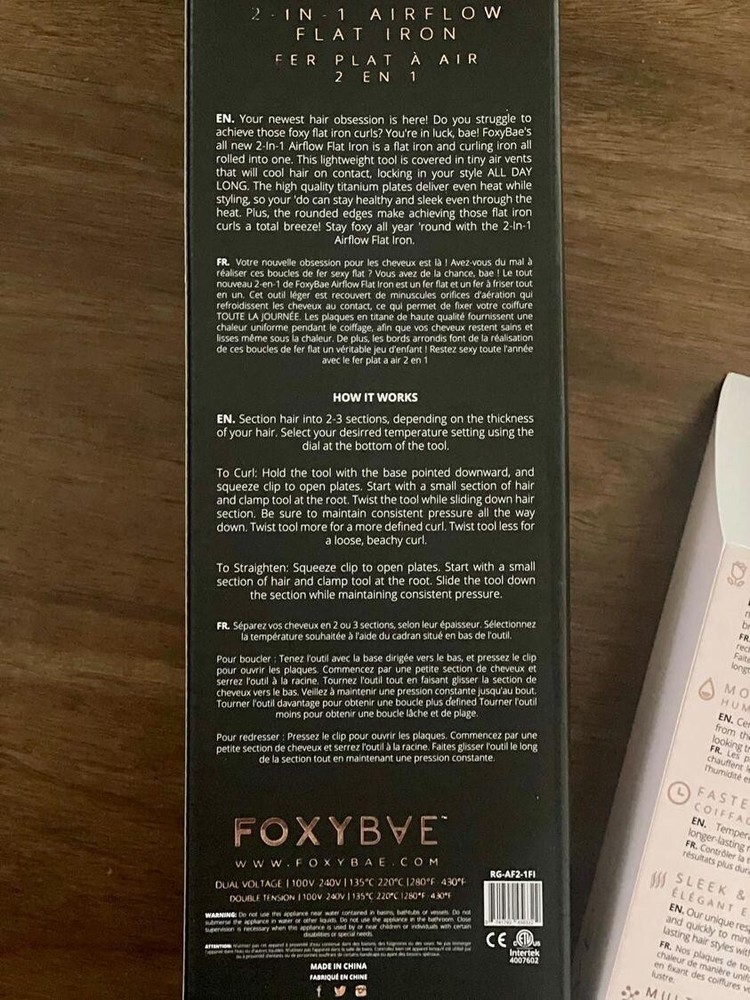 FoxyBae 2 In 1 Airflow Flat Iron *BRAND NEW