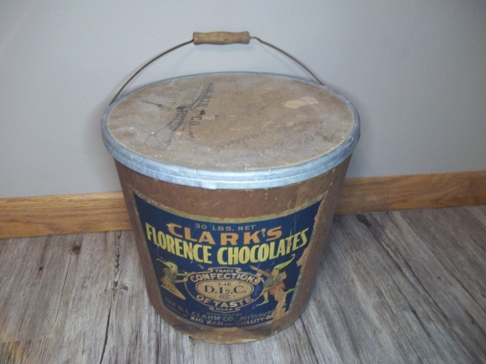 vintage Clark Co. candy chocolate cardboard chocolate container 30 lbs.