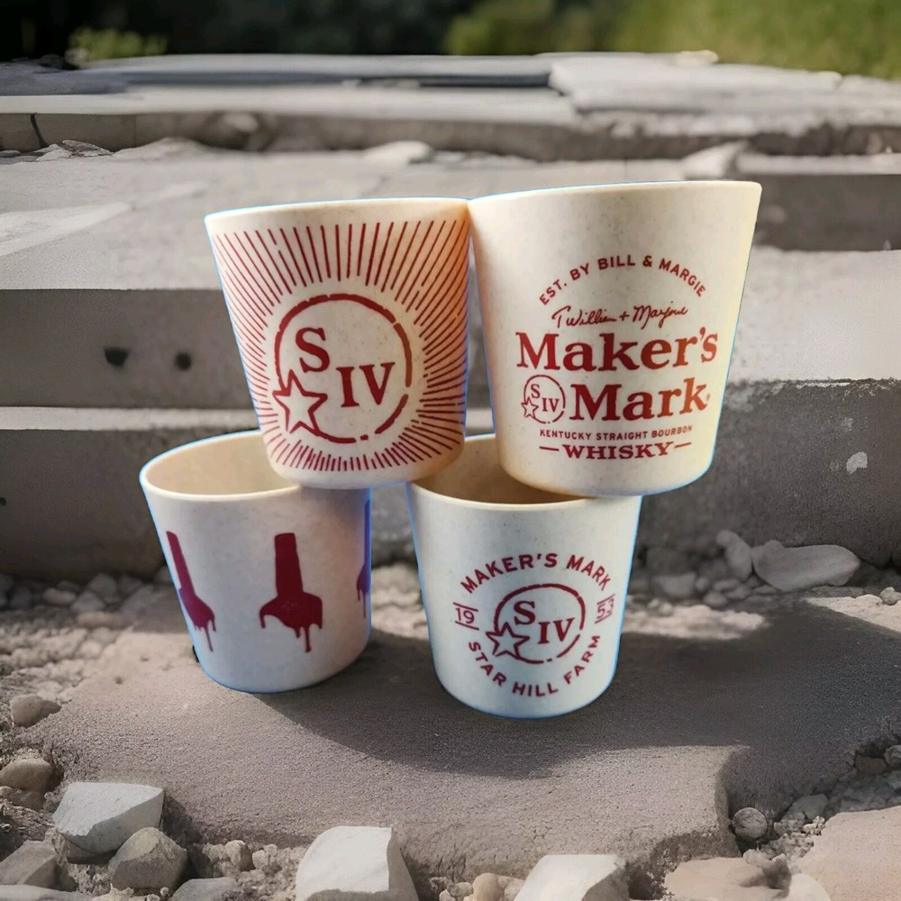 NEW Maker’s Mark Bourbon Whisky Wheated plastic Rocks cups 4 Different Styles