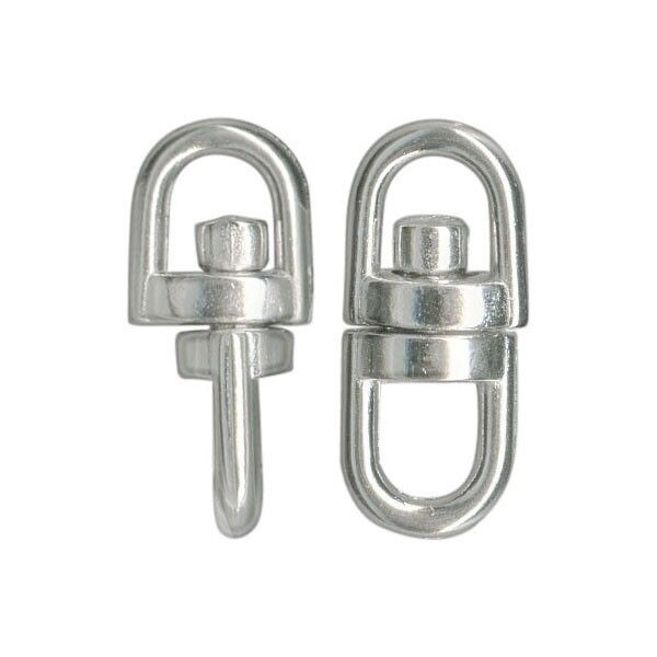 50 Imitation Rhodium Silver 16x7mm Swivel Loop Connectors with 2 Loops *