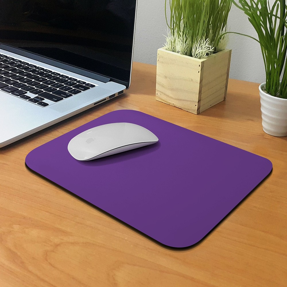 FINCIBO Non-Slip Rectangle Mousepad, Solid Orchid Purple Mouse Pad for Home, ...