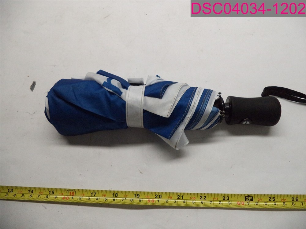 Stains; Medtronic Umbrella, Blue/White. 34" Diameter Span. 21.5" Handle.