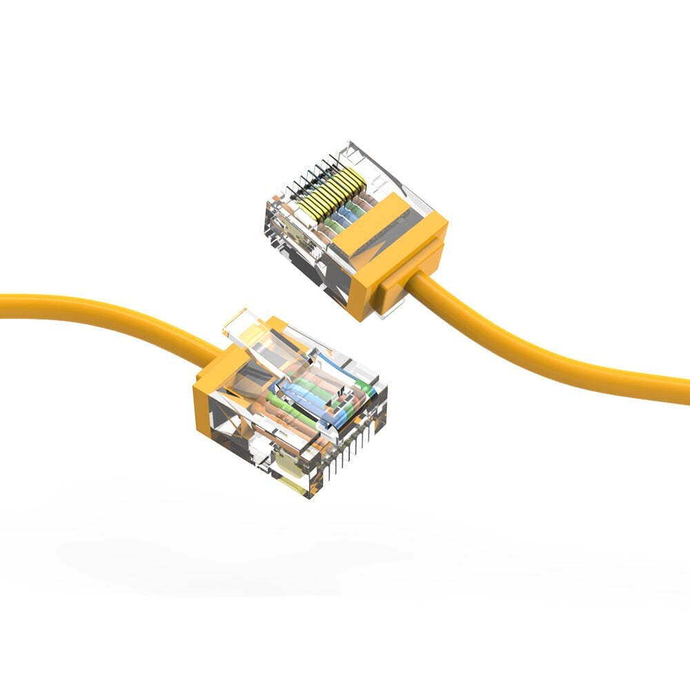 4Ft CAT6A UTP Super-Slim Ethernet Network Cable 32AWG Yellow