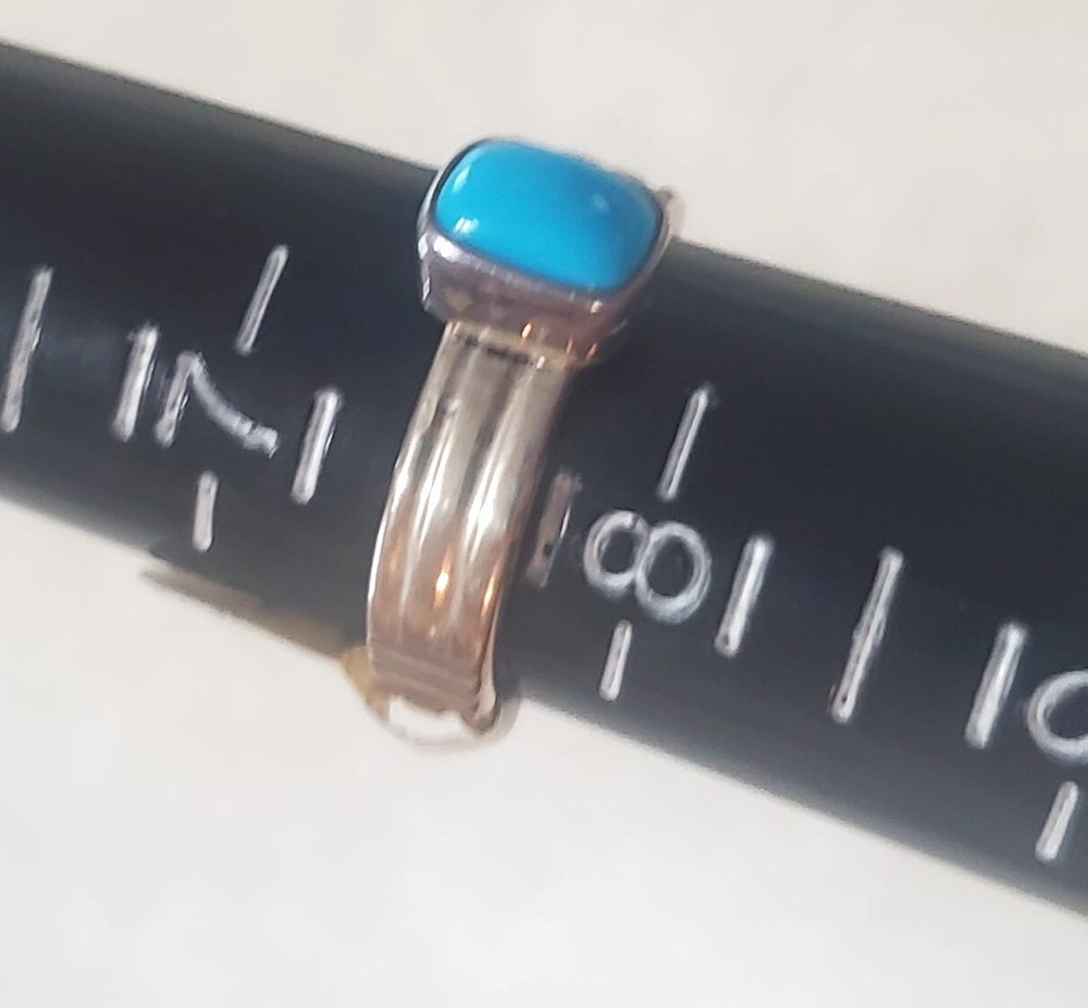 Native American Turquoise Silver Ring Size 7.5