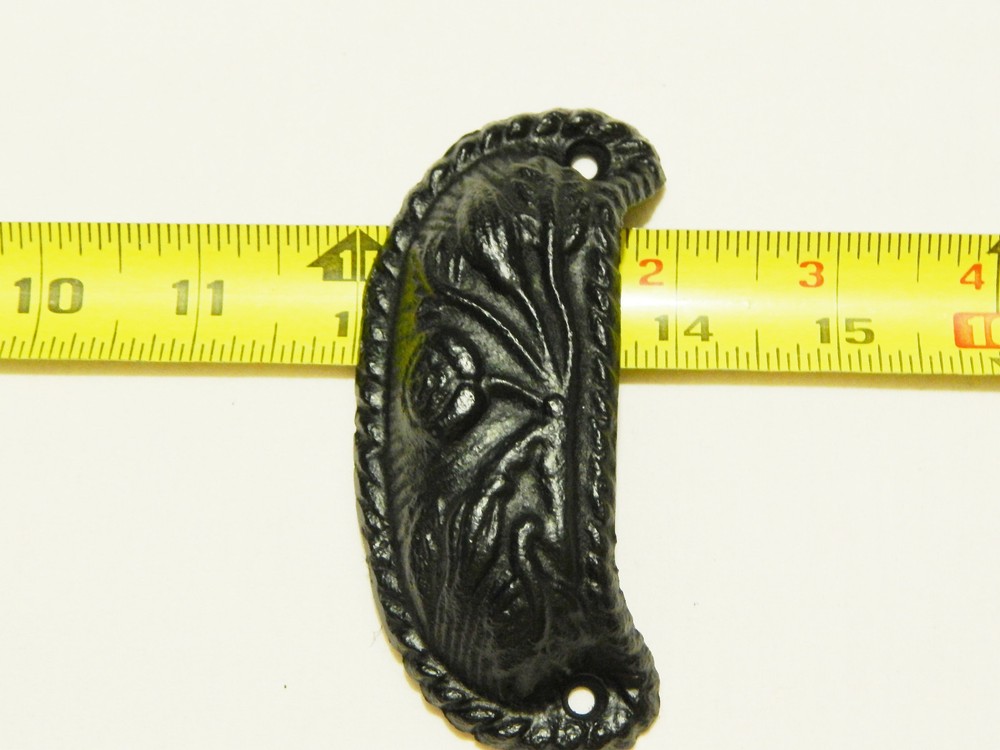 Victorian Drawer Pulls Black Cast Iron 3" Center Mounting