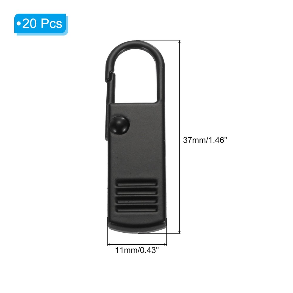 Zipper Pull Replacement, 20 Pcs Zipper Handle Mend Fixer Repair, Black