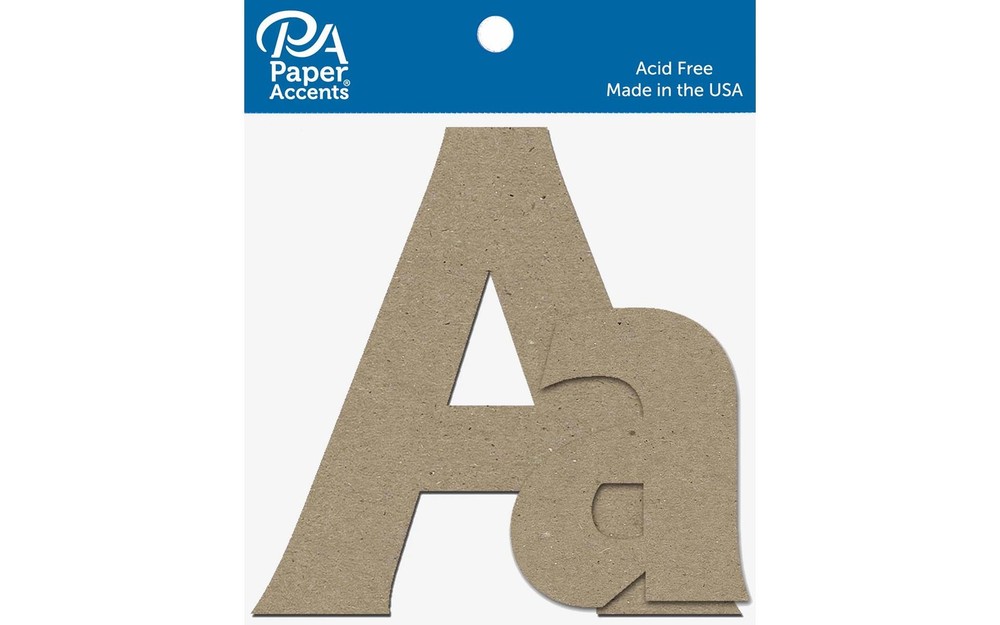 Chipboard Letter 4" Aa 2pc Natural