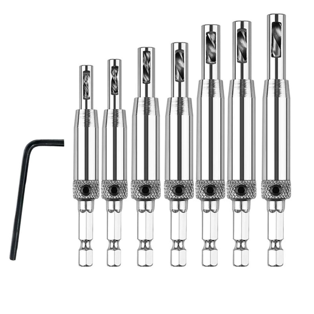9/64in, 11/64in New Durable Self Centering Hinge Hardware Drill Bit Set