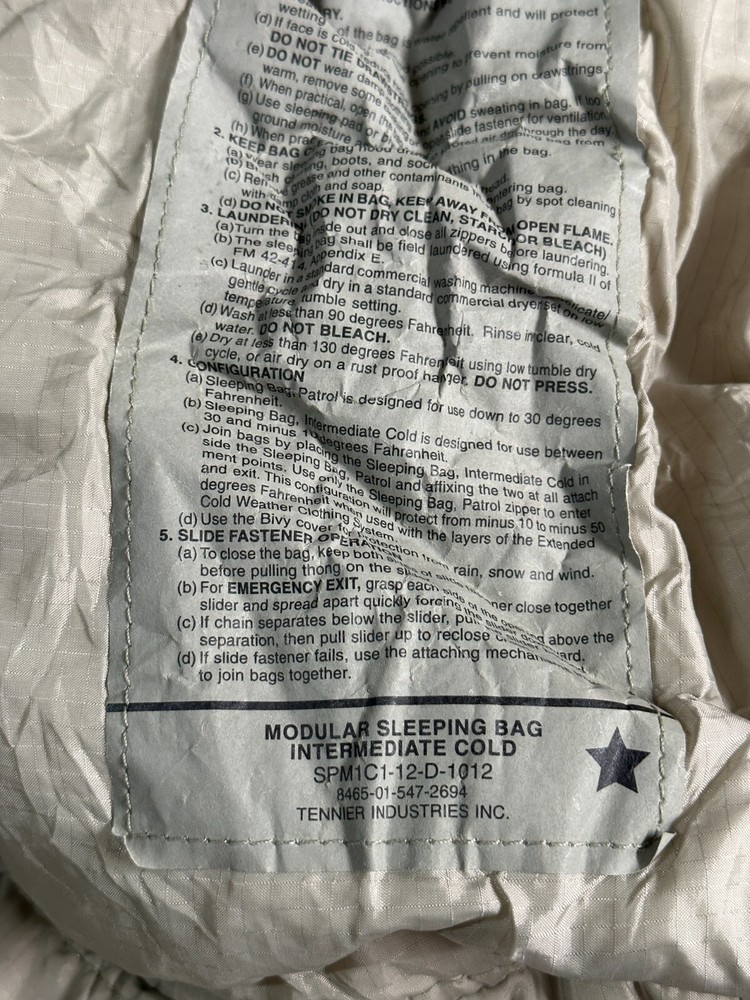 DAMAGED -US Military Modular Sleeping Bag Intermediate Cold Sleep System ACU UCP