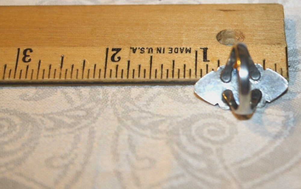 STERLING SILVER GORGEOUS MATRIX TURQUOISE SCROLL RING SIZE 5.75 BELL POST STYLE