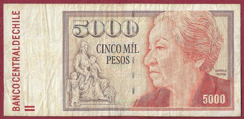 Chile 5000 Pesos P-155g Series AF (2008)