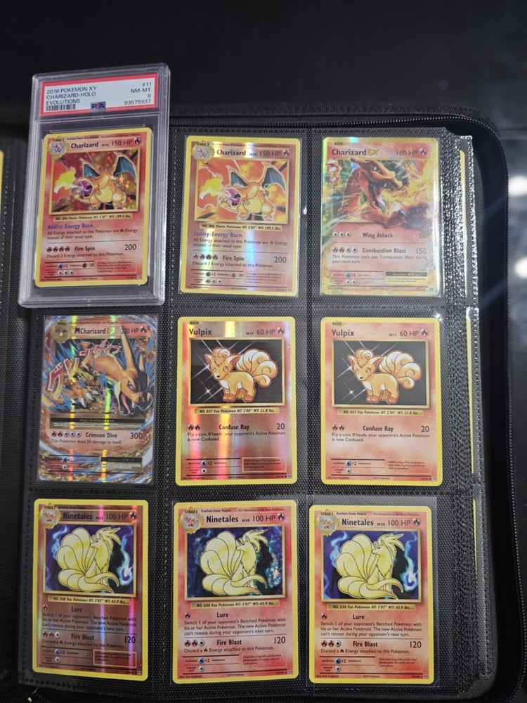 2016 Pokemon XY Evolutions- Complete Master Set- PSA 8 Charizard - Binder LP/NM+