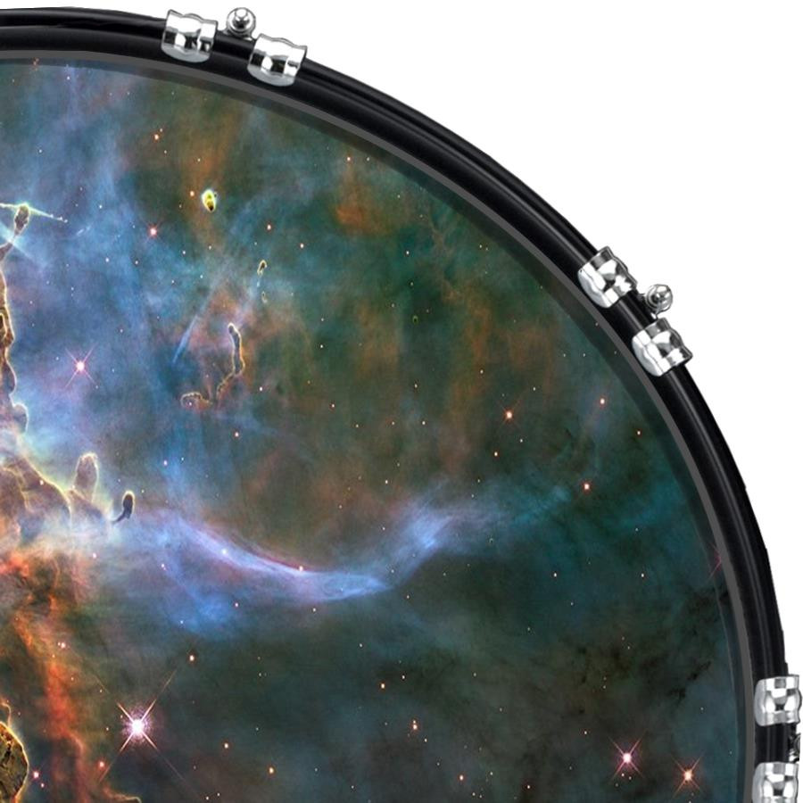 20" Custom Bass Kick Drum Front Head Graphic Graphical Space Eagle Nebula