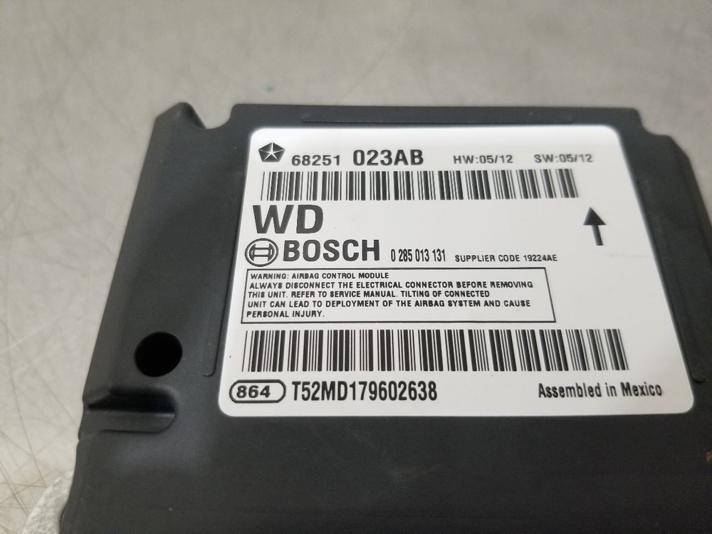 16 2016 DODGE DURANGO SXT SRS CONTROL MODULE 68251023AB