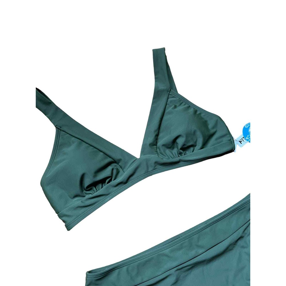 HUNTER GREEN "HIGH WAISTED" 2 PIECE BIKINI-BNWT-SUPER FLATTERING!