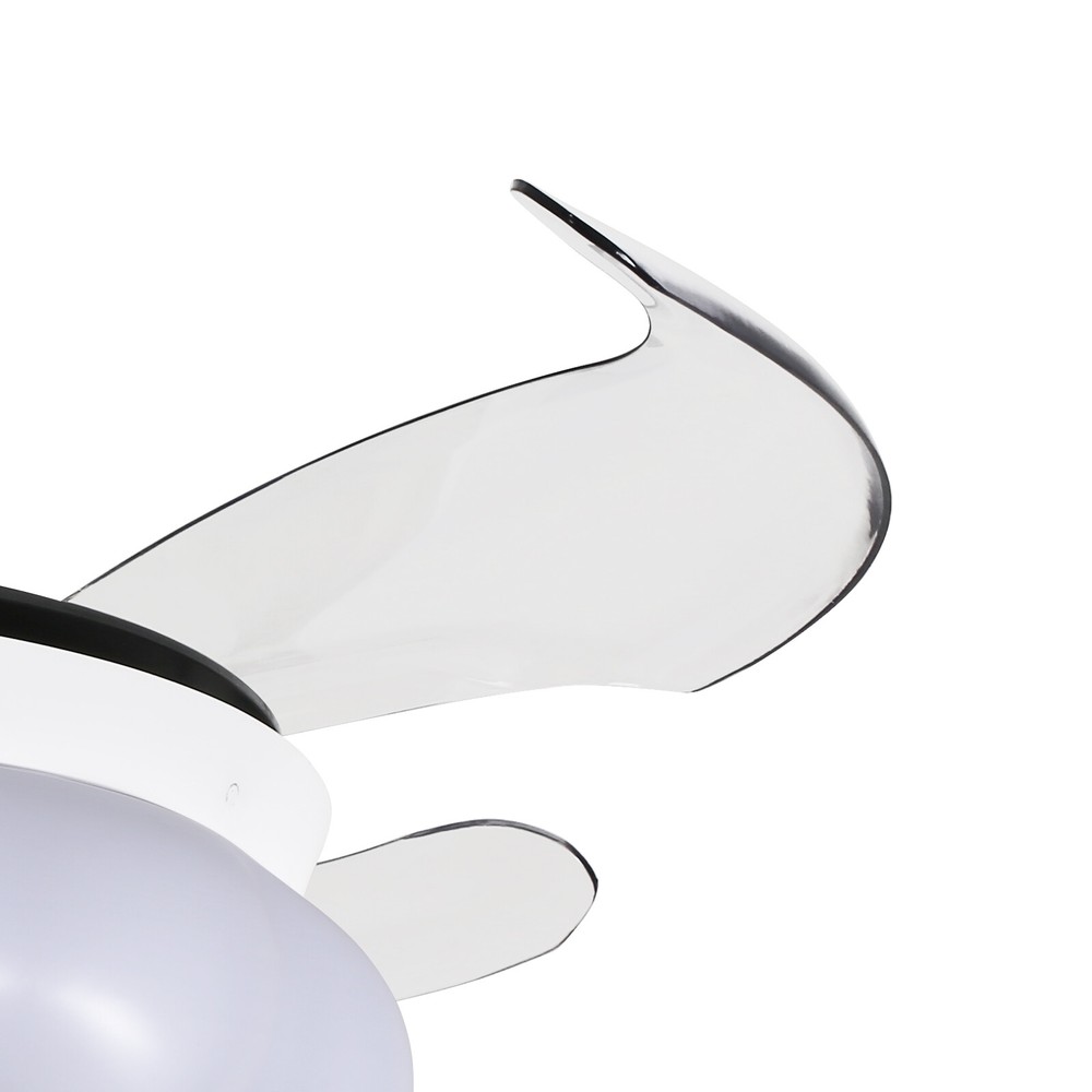 42In LED Arcs Cloud Shape 4 Blades Retractable Ceiling Fan Light+Remote Control