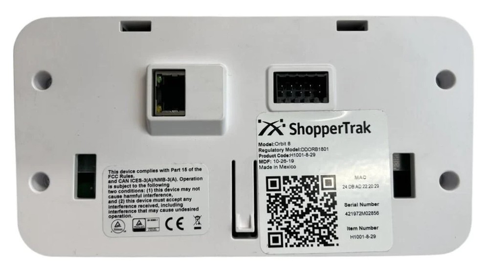 ShopperTrak Orbit 8 People Customer Counting Tracking Counter Video Camera