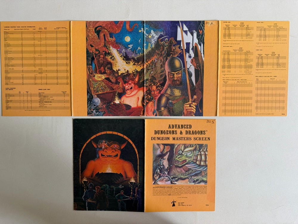 Dungeon Master Screens Dungeons & Dragons AD&D TSR 9024 1981