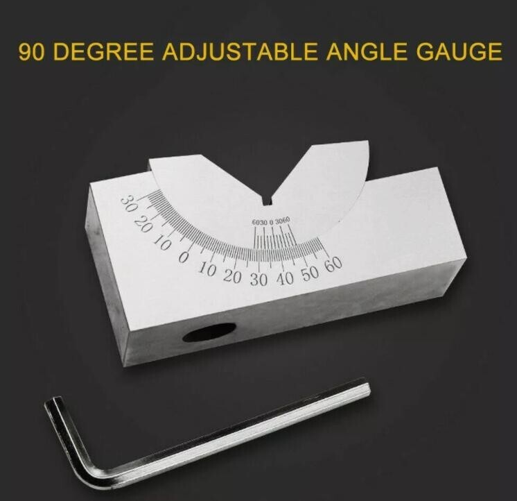 Setup 0-60 Degree Angle Block Precision Gauge Adjustable Angle V Block Milling