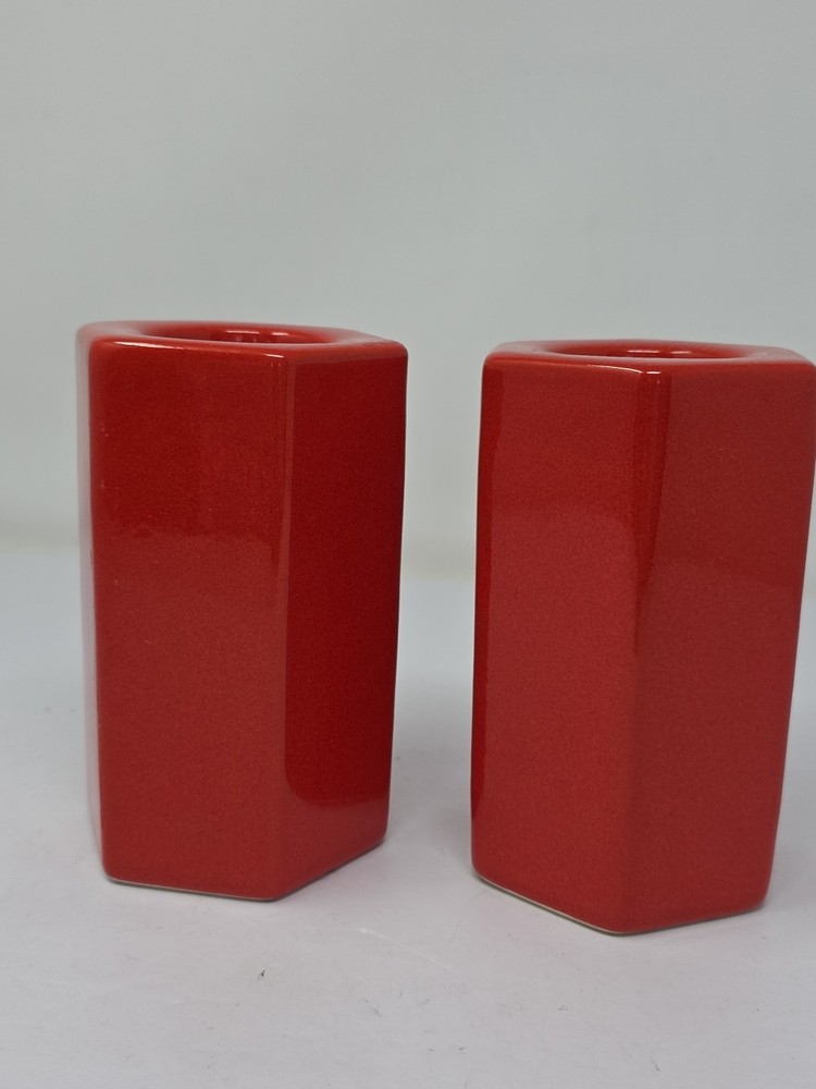 2 Waechtersbach Red Tea Light Candle Holder, West Germany, 5 1/4"