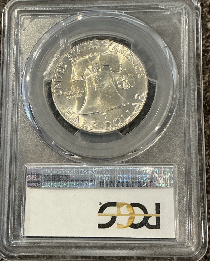 1956 Franklin Silver Half Dollar PCGS MS65FBL Nice Light Toning