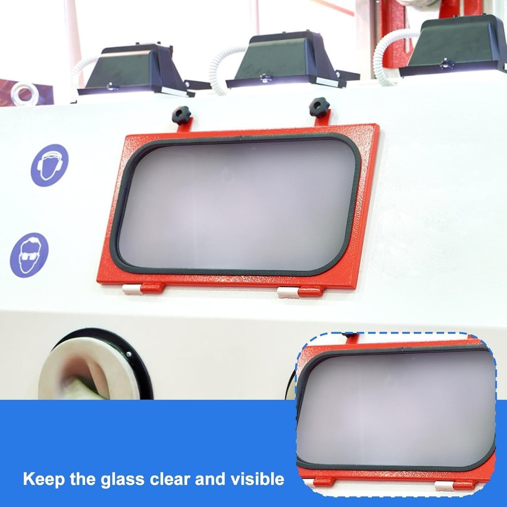 12 Pack Clear Polyester Abrasive Blasting Lens Covers 23'' x 11'' - Easy Install