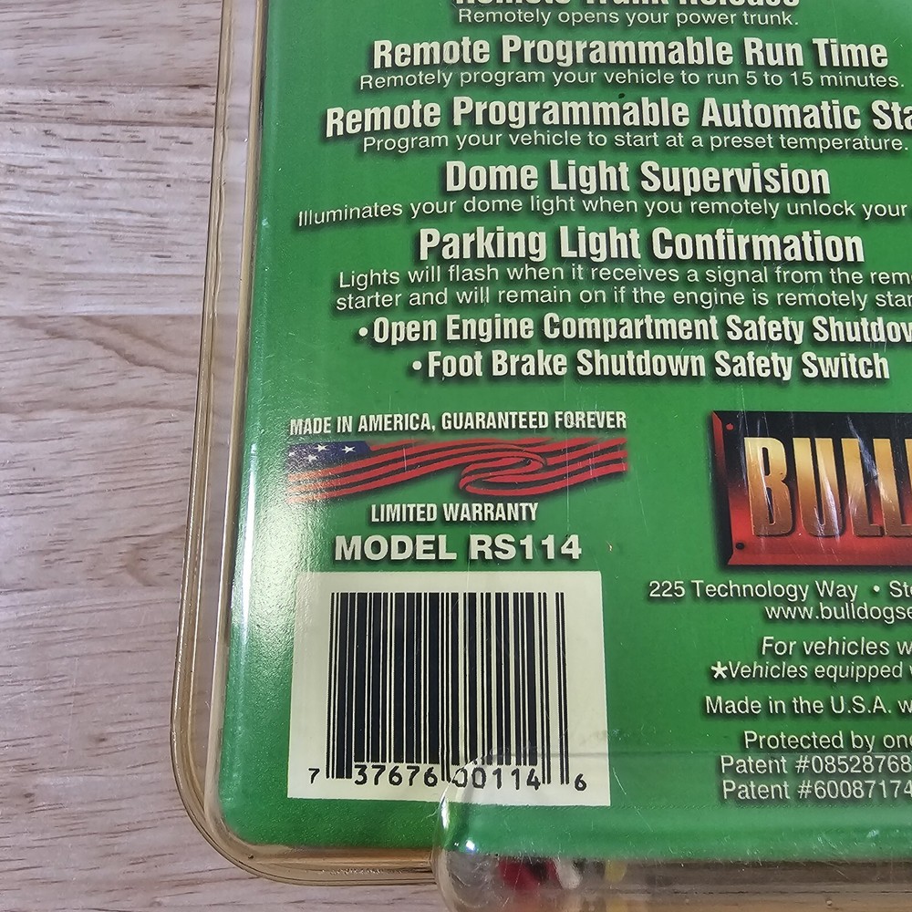 Bulldog Security Long Range Remote Starter System Model RS 114