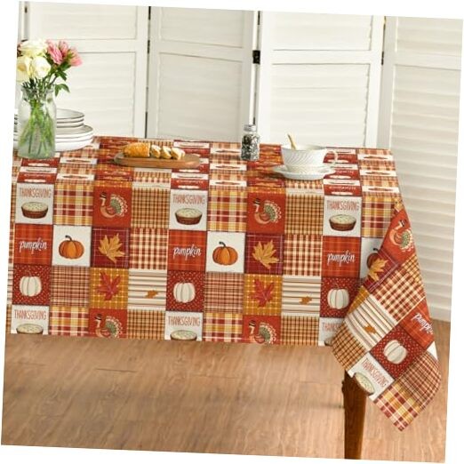 Thanksgiving Tablecloth 60×120 Inch Rectangular, 60"×120" (Rectangular) Orange