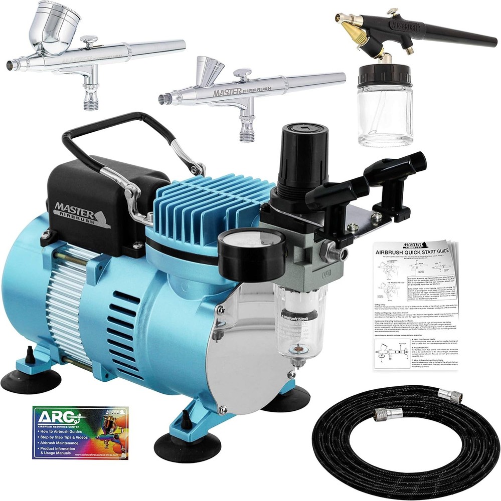Cool Runner II Dual Fan Air Compressor Airbrushing System Kit