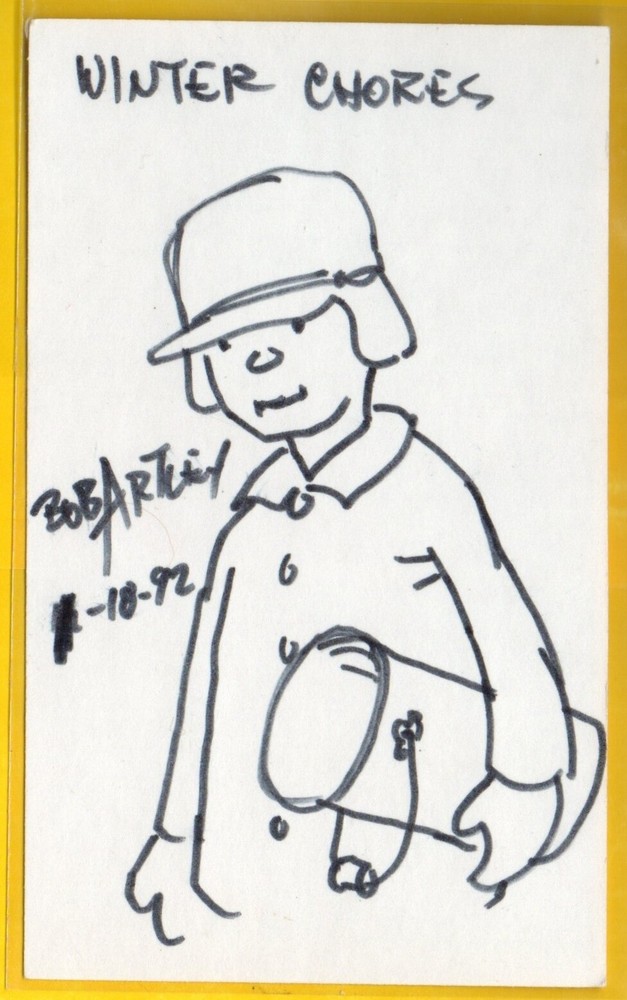 A-BOB ARTLEY autographed artwork  card  with COA