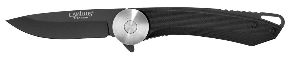 Camillus 19640 Cirque 2.75" Folding Drop Point Plain Black AUS-8 Carbonitride Ti